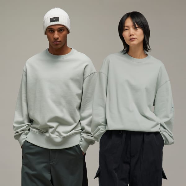 adidas Y 3 Organic Cotton Terry Crew Sweatshirt Gri adidas Turkiye