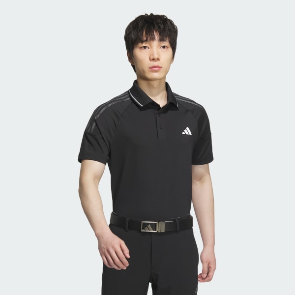 Đen Áo Polo Golf 3 Sọc AEROREADY