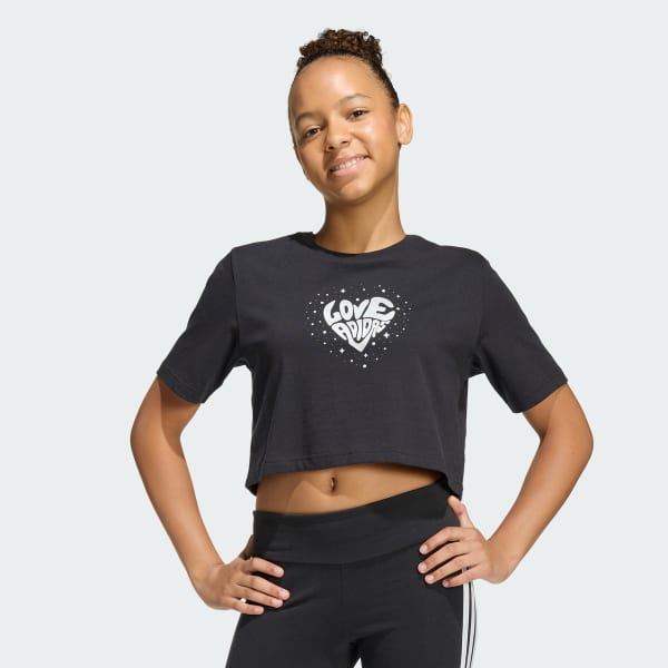 Negro CAMISETA CORTA GRAPHIC EVERYDAY GLAM PARA NIÑOS