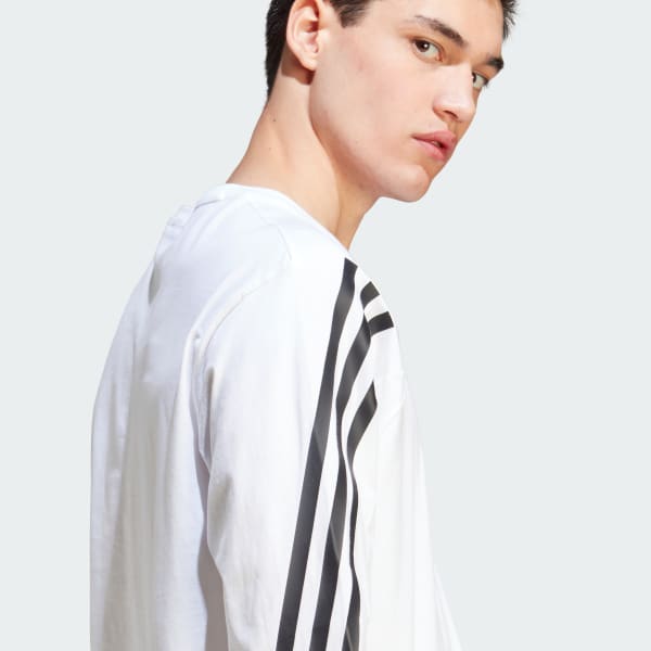 Mens adidas 3 sale stripe long sleeve top
