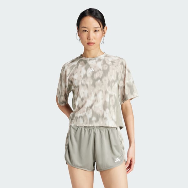 zelená Train Essentials Allover Print Flower Tie-Dye T-Shirt