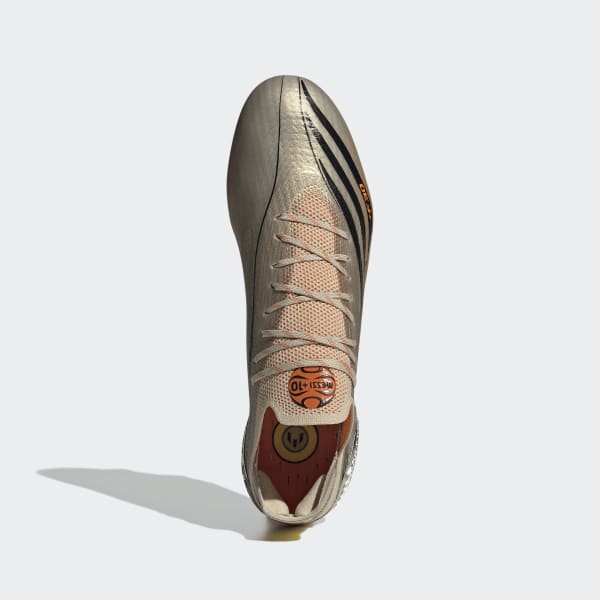 Adidas Mens Rare X Speedflow Messi.1 FG GX0216 Gold Soccer Cleats