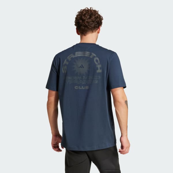 Blue Training Yoga Body Mind Stretch Graphic Tee