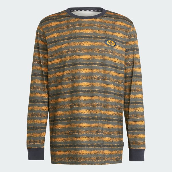 Turquesa Playera adidas Originals 90s Manga Larga a Rayas