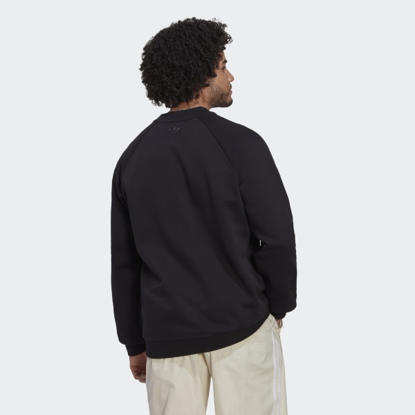 Preto Blusa Moletom Gola Redonda Graphic EWA00