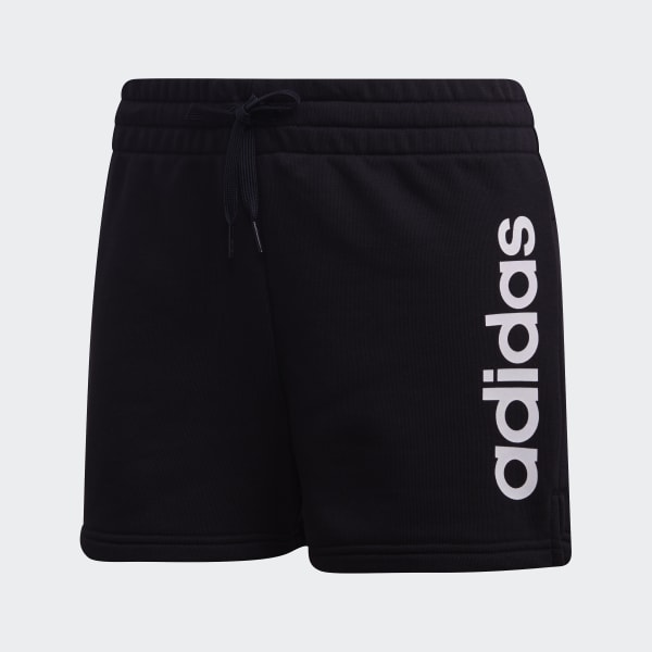 Pantalones cortos Essentials Linear Logo negros y blancos para mujer |  adidas España