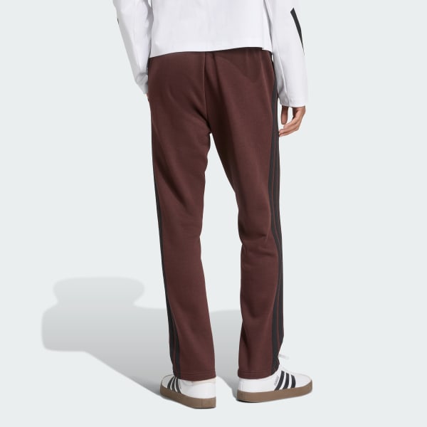 Brown Essentials 3-Stripes Open Hem Fleece Pants