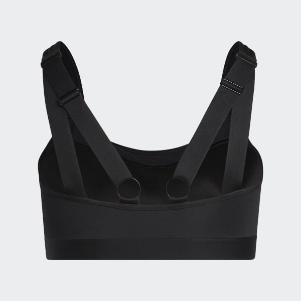 adidas Training split strap high-support sports bra in black - ShopStyle