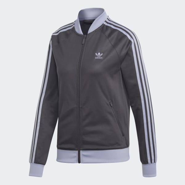 adidas track jacket grey
