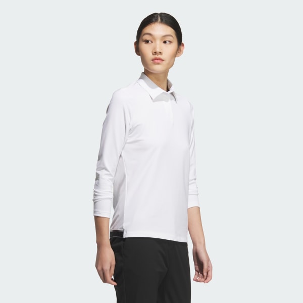 ホワイト 【ゴルフ】ジャカード長袖ポロ