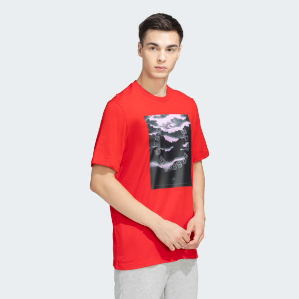 Red Graphics Cotton Tee