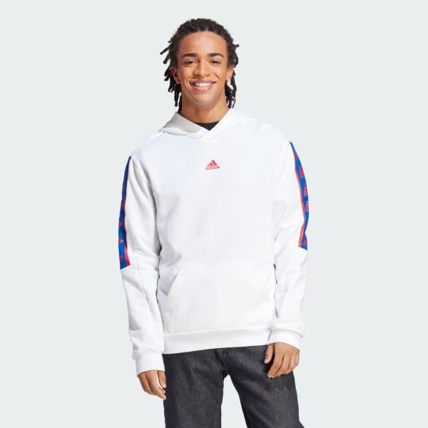 Hoodie shop adidas blanc