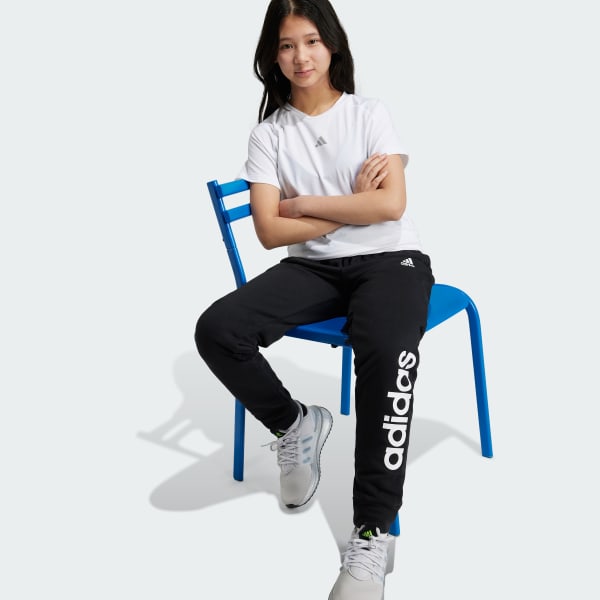 Black Essentials Linear Logo Pants