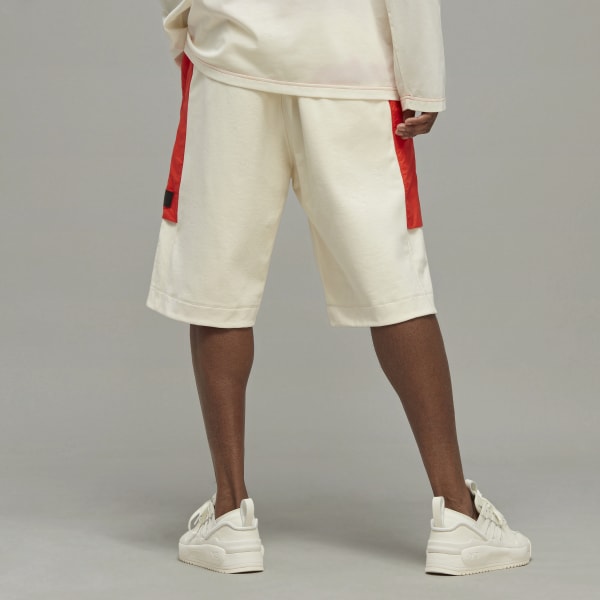 Weiss Y-3 Stretch Terry Shorts