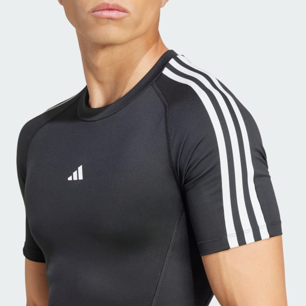 adidas Training 3ストライプ 半袖 Tシャツ 送関込 adidas tシャツ テックフィット コンプレッション トレーニング