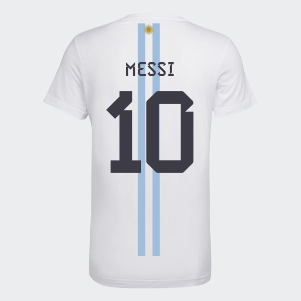 Weiss Messi Football Number 10 Graphic T-Shirt