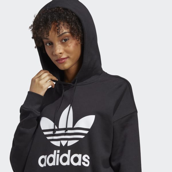 Adidas originals adicolor clearance trefoil hoodie in black