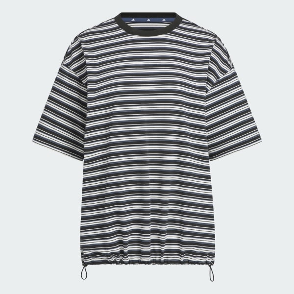 ブラック スタジアム クローム オーバーサイズフィット マルチストライプ 半袖Tシャツ