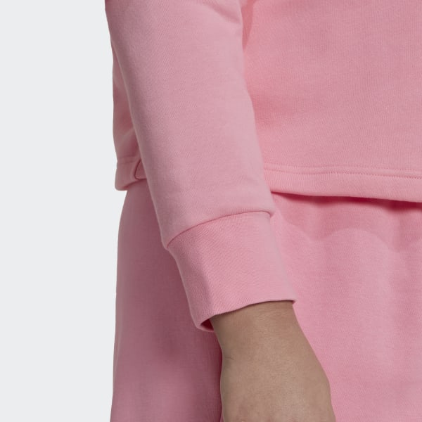 Roze Adicolor Essentials Crop Fleece Hoodie (Grote Maat) HQ315