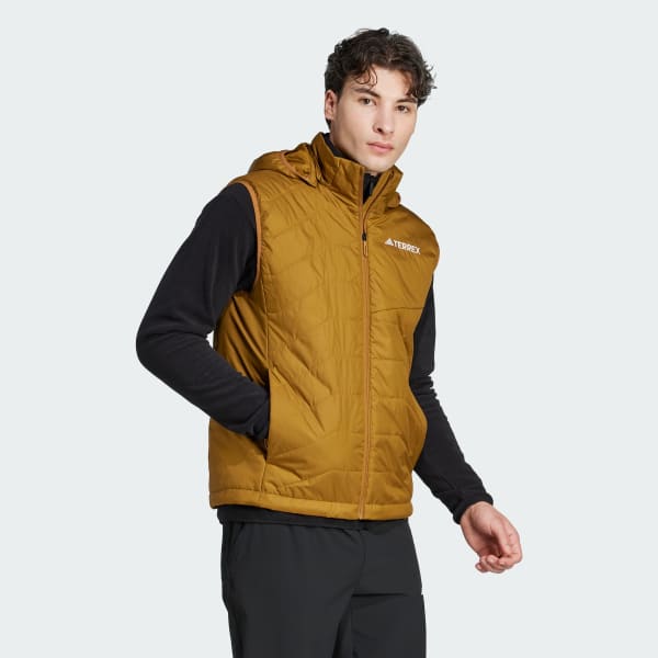 adidas Terrex Multi Climawarm Insulated Hooded Vest - Brown | Free