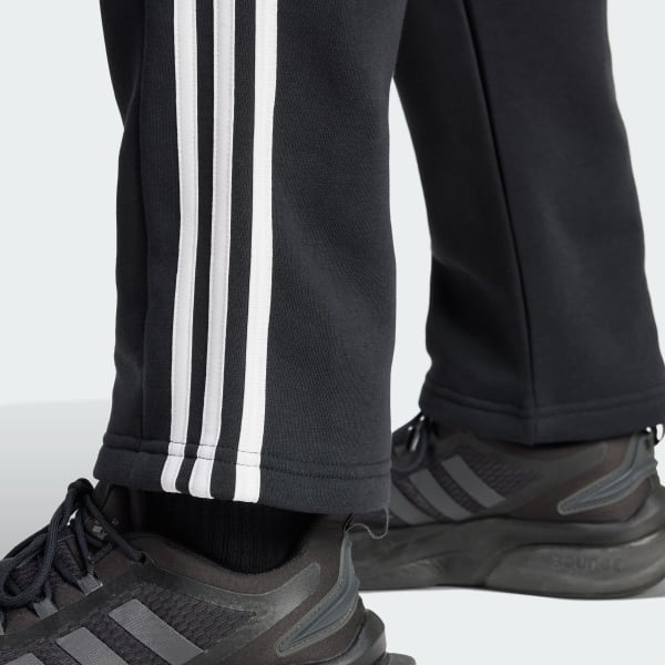 adidas Essentials 3-Stripes - adidas Hem Fleece | Black Men\'s Pants | US Open Lifestyle