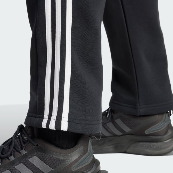 adidas Pantalon droit molleton 3 bandes Essentials - noir