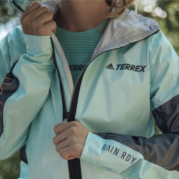 adidas Terrex Agravic Pro RAIN.RDY Trail Running Jacket Turquoise adidas UK