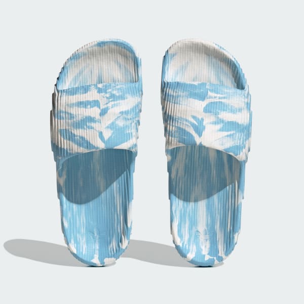 Adidas Adilette Slides in White/Leopard — Major