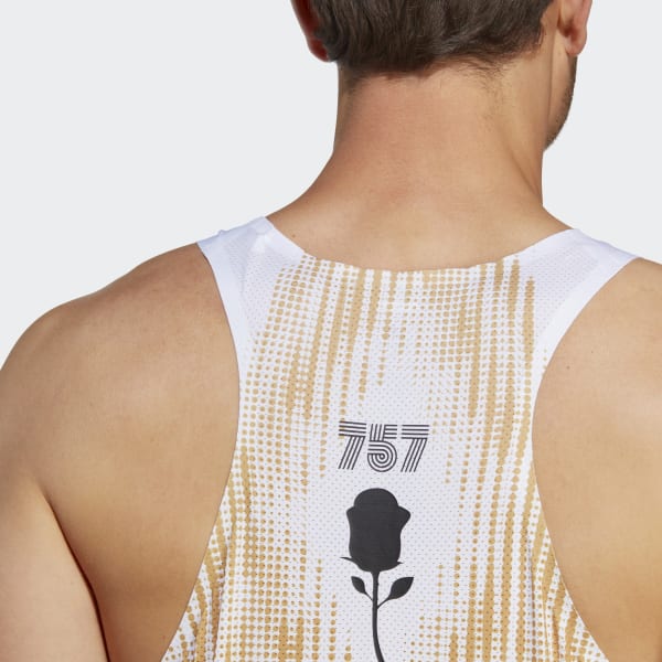 White Adizero Grant Holloway Signature Singlet