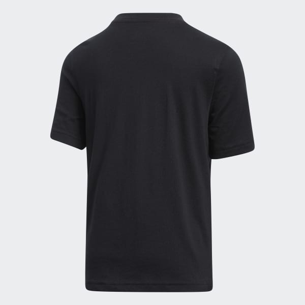 black adidas shirt with red stripes