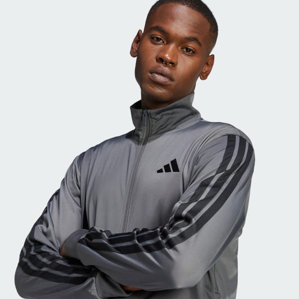 adidas 3-Stripes Tricot Regular Track Jacket - Grey | Free