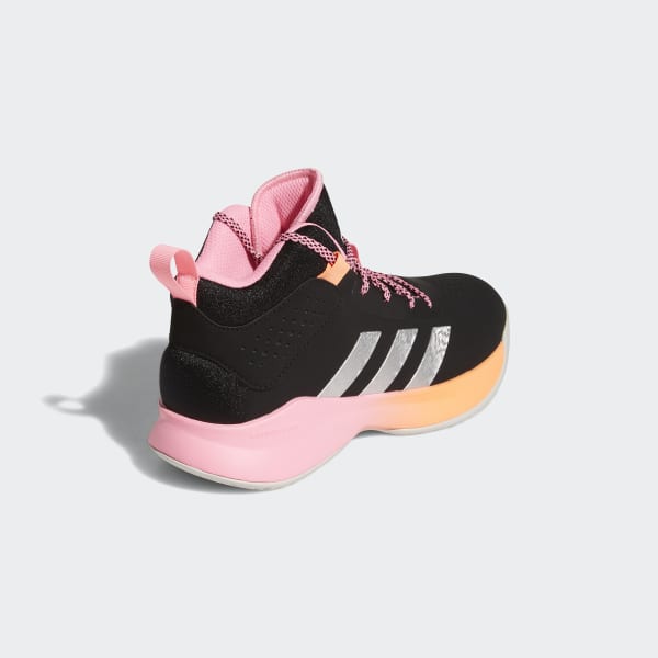 Adidas Cross Em Up 5 Wide Shoes - Kids - Core Black / Beam Pink - 5.5