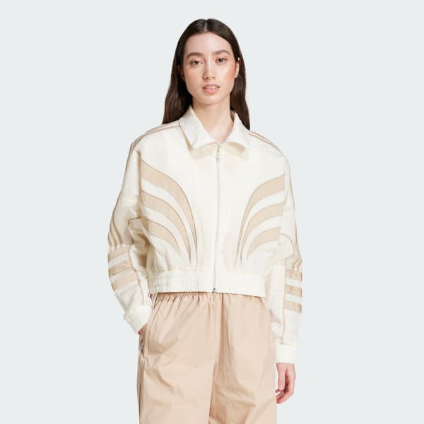 Beyaz Atlanta Cut Line Loose Nylon Track Top