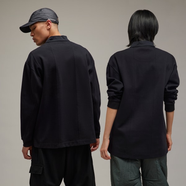 Black Y-3 Long Sleeve Rugby Shirt