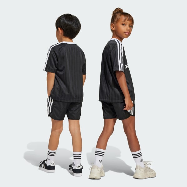 Đen Set Áo Thun Quần Short Bóng Đá Trẻ Em