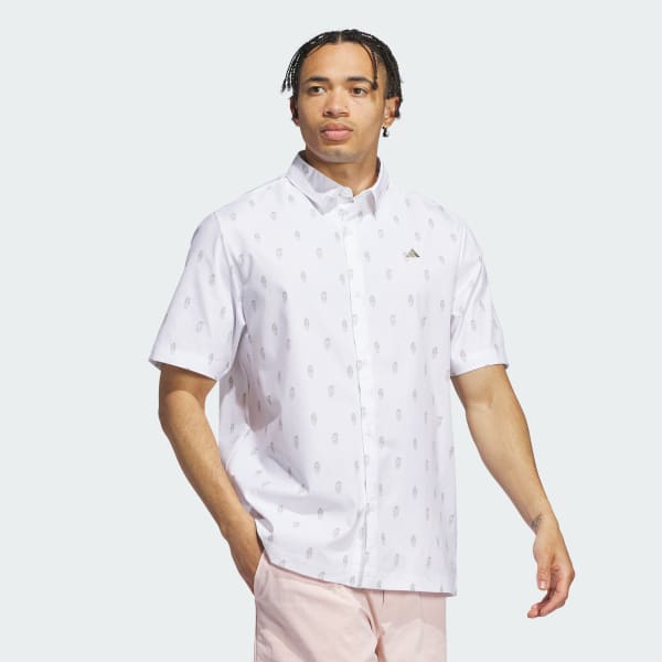 White Go-to Resort Button Down Polo Shirt