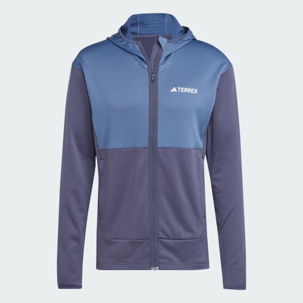 adidas Terrex Xperior Light Fleece Hooded Jacket - Blue | Free