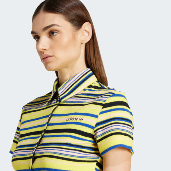 ★ adidas★ Towel Button Up Tee Yellow JC5333 adidas Towel Button-Up Tee - Yellow | Free Shipping with