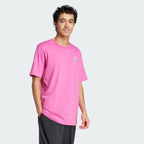 Rosa Camiseta Estampada Lounge Pastel Embroidery