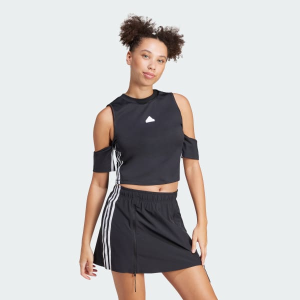 Schwarz Express All-Gender Crop-Shirt