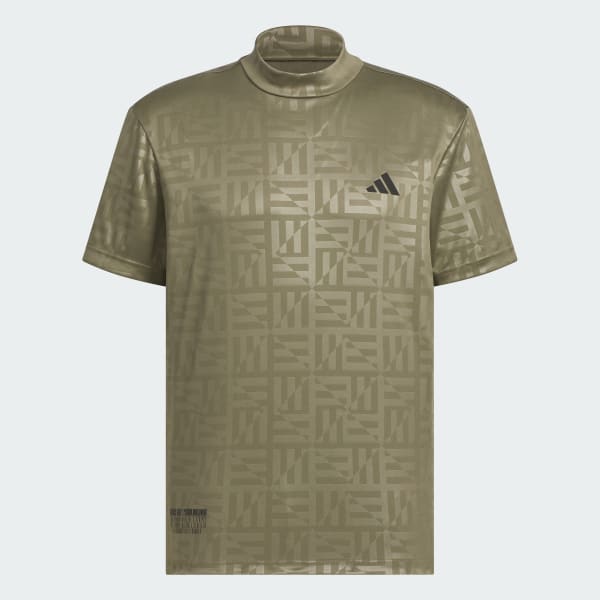 Green adidas Golf Emboss Short Sleeve Polo Shirt