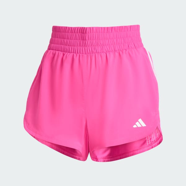 Rosado Shorts Pacer Training 3 Tiras Tejidos Tiro Alto