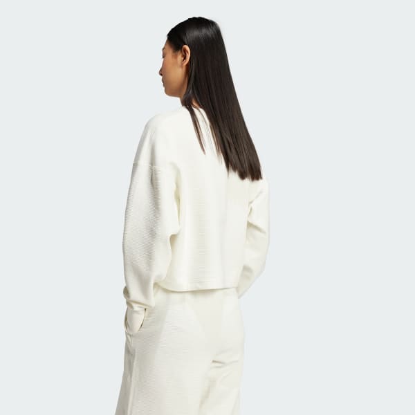 Blanc Sweat-shirt col en V côtelé ALL SZN