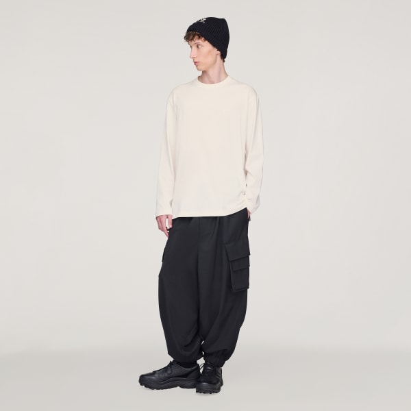 White Y-3 LOGO LONG SLEEVE Long-Sleeve Top

