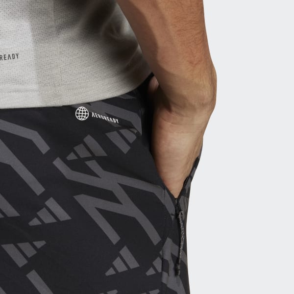 Schwarz Train Icons 3-Streifen Trainingsshorts