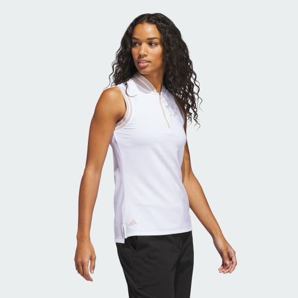 White Ultimate365 Zip Polo