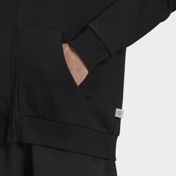 Czerń Future Icons 3-Stripes Fleece Full-Zip Hoodie RK469