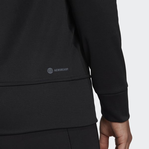 Sort AEROREADY Big Logo hættetrøje QH197