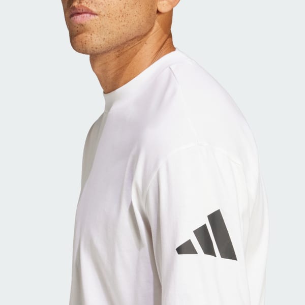 adidas Essentials Loose Fit 3 Bar Logo Tee - White | adidas
