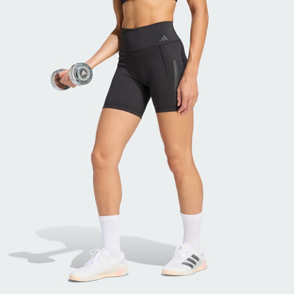cerná Legíny Optime Workout 3-Stripes Short